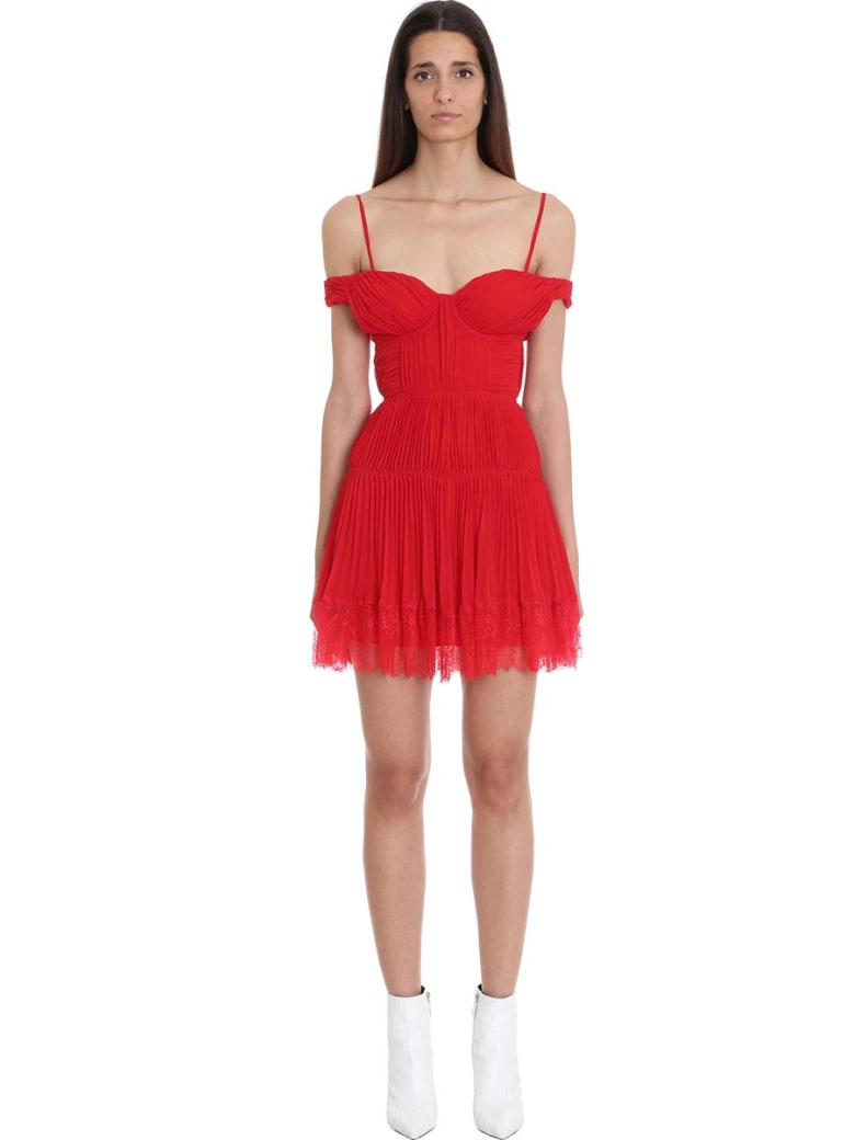 Self Portrait Self Portrait Dress In Red Polyester Red Italist