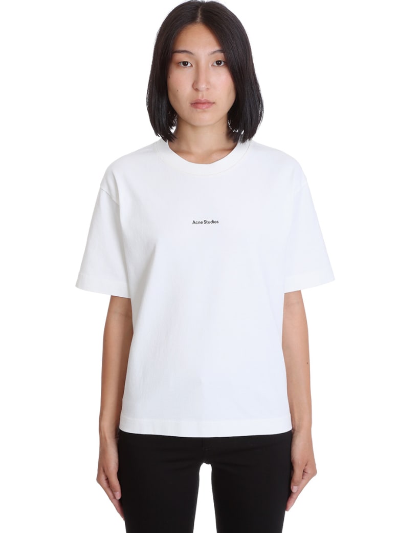 Acne Studios Edie Stamp T-shirt In White Cotton - white