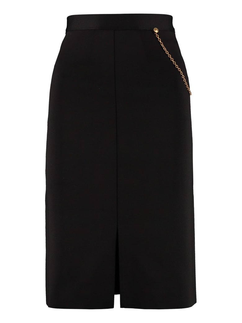Givenchy Stretch Pencil Skirt With Zip - black