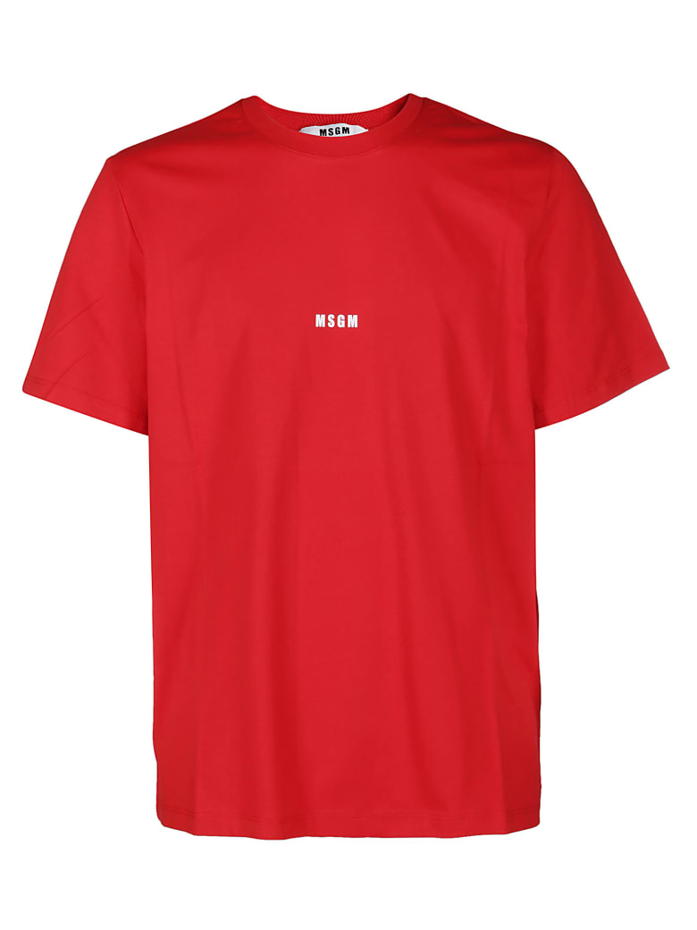 MSGM Red Cotton T-shirt - Red