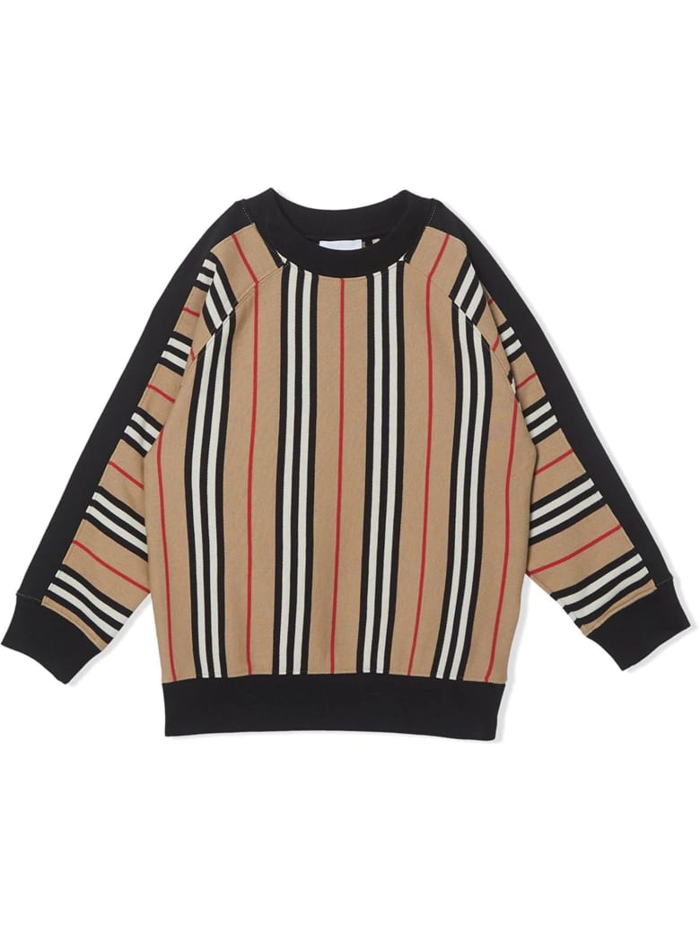 Burberry Black And Beige Cotton Sweatshirt - Check