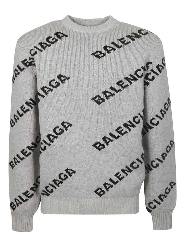 balenciaga logo sweater grey
