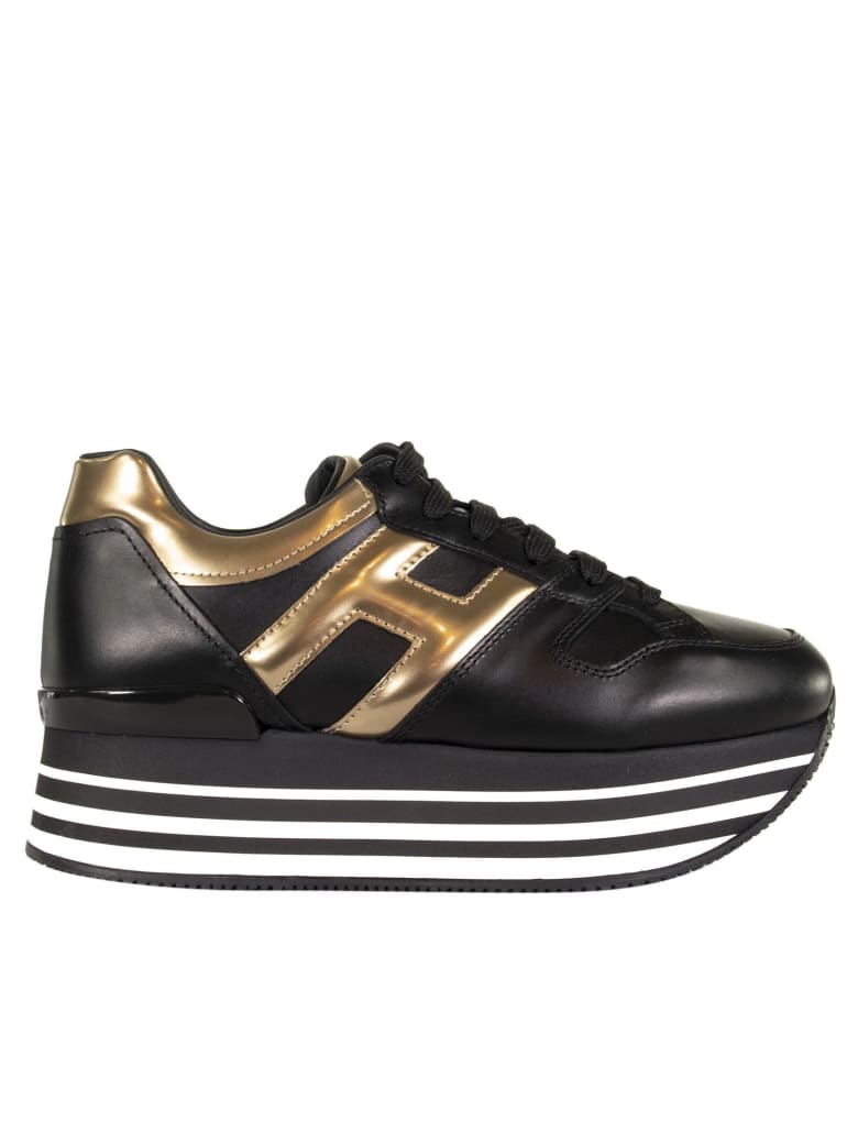 black and gold platform sneakers