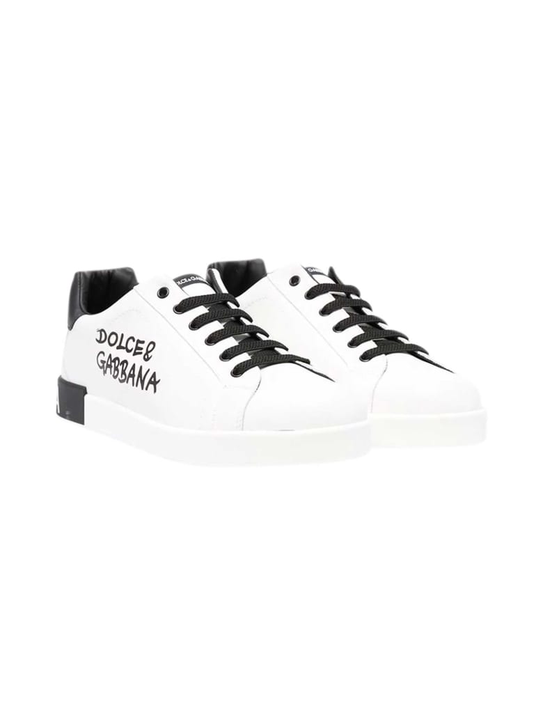 Dolce & Gabbana Portofino White Sneakers Teen - Bianco