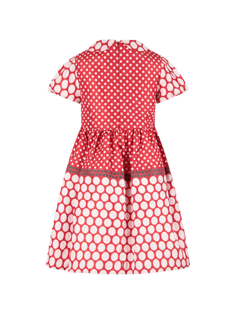 Simonetta Red Girl Dress With White Polka-dots | italist