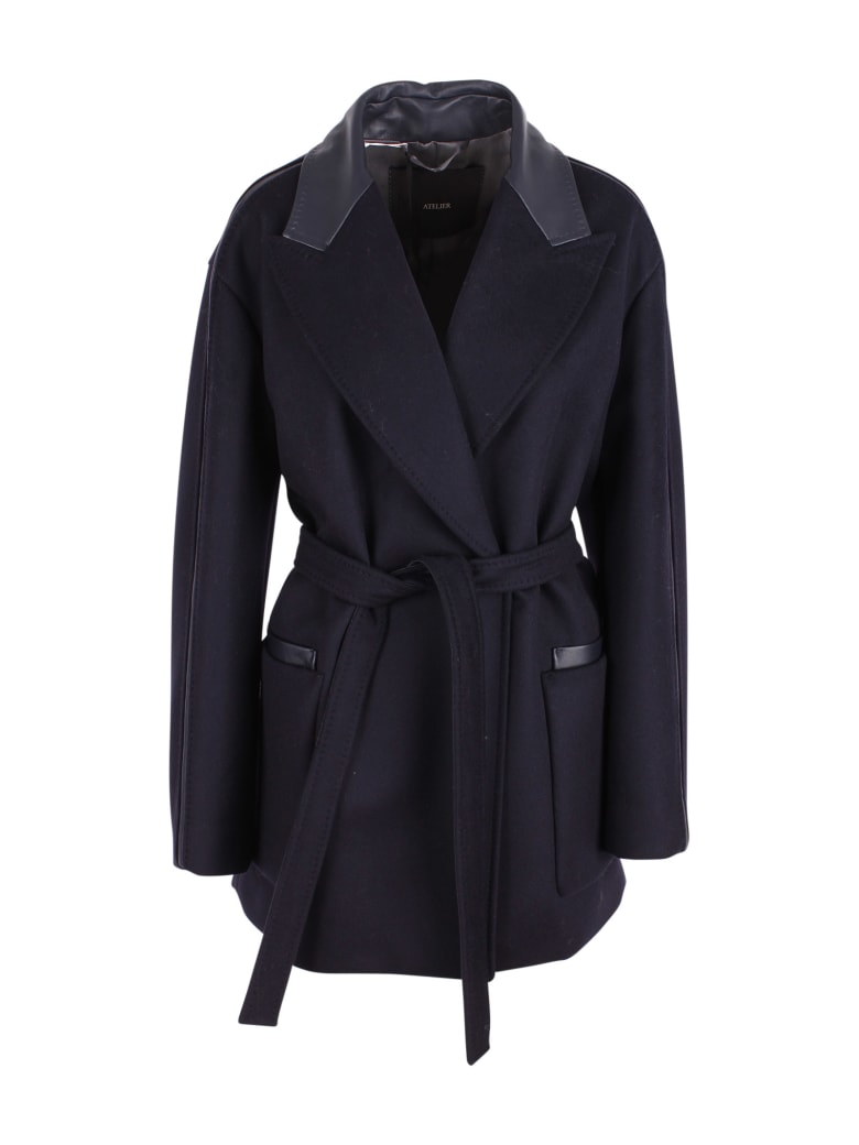Max Mara 'mina' Wool Coat - Blue