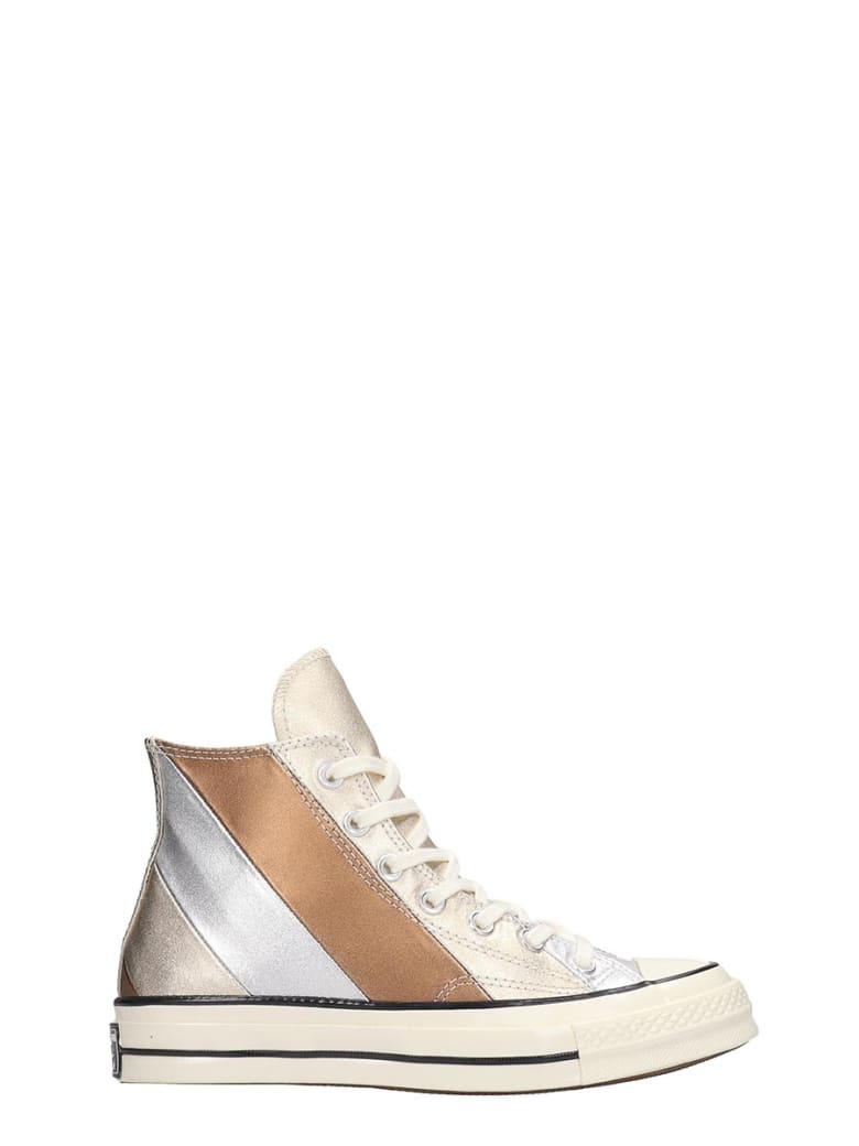 silver leather converse