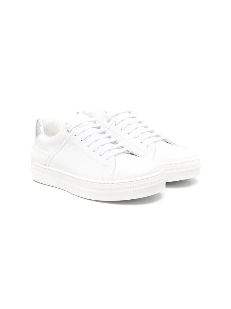 Balmain Sneakers With Logo - Bianco-argento