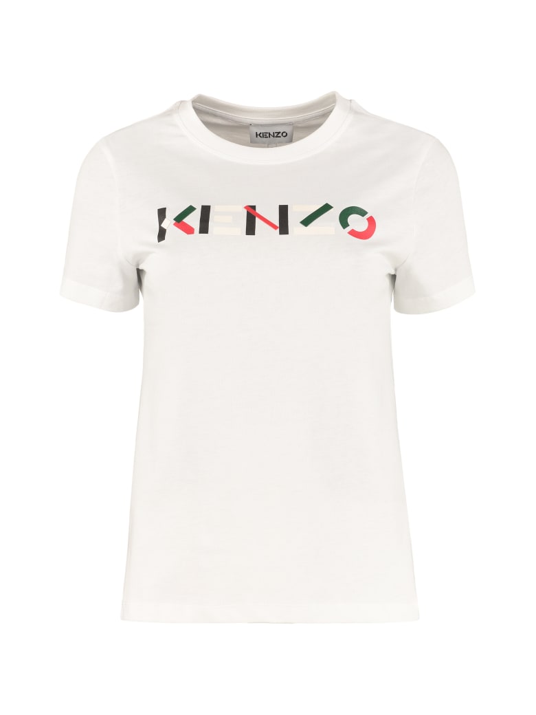 Kenzo Logo Print Cotton T-shirt - White