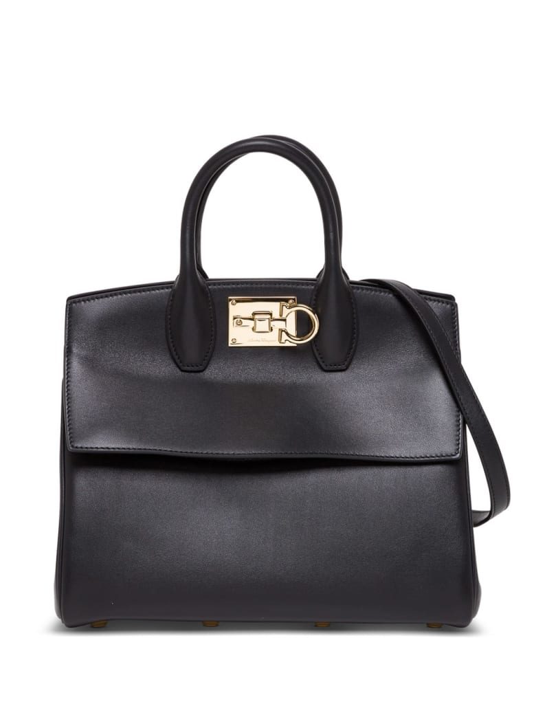 Salvatore Ferragamo The Studio Handbag In Black Leather - Black