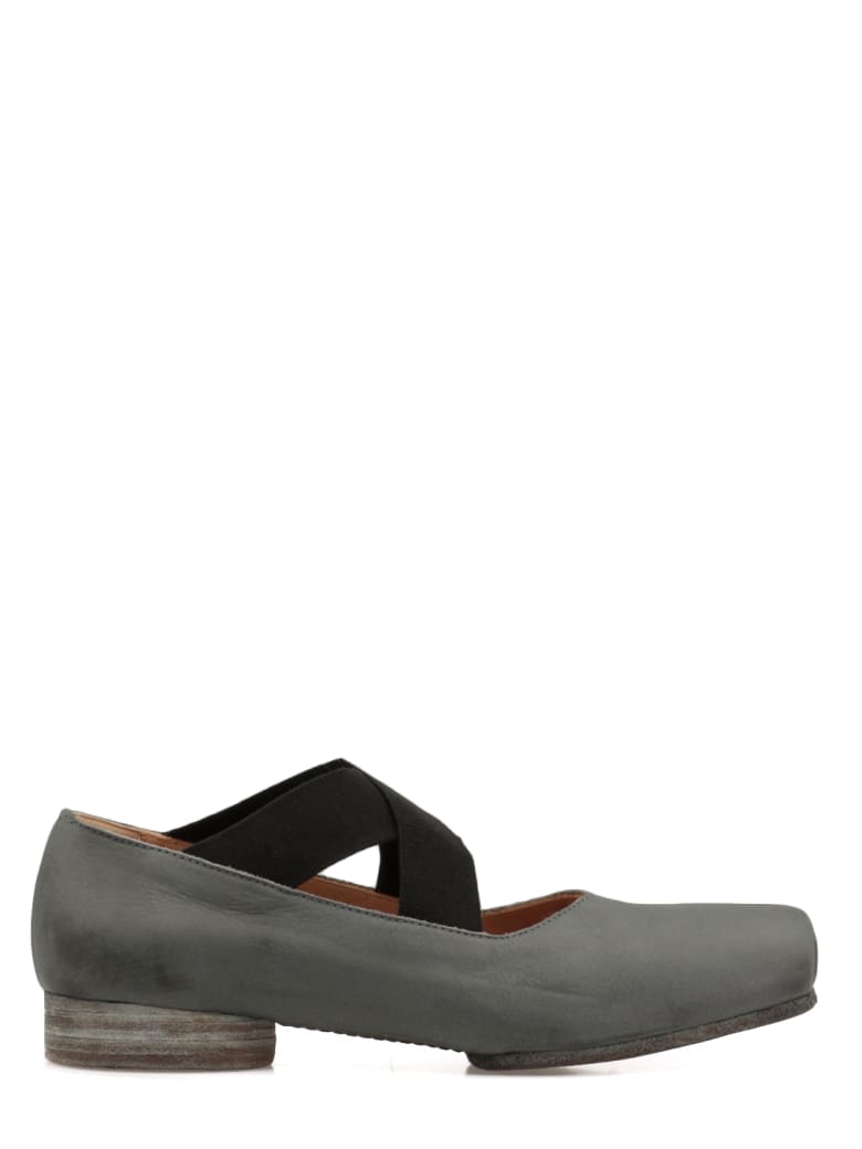 Uma Wang Crossover-strap Ballerina Shoes - Blue/black