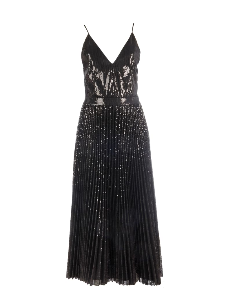 MSGM MSGM Long Plisse And Sequin Dress - Black - 10964963 | italist