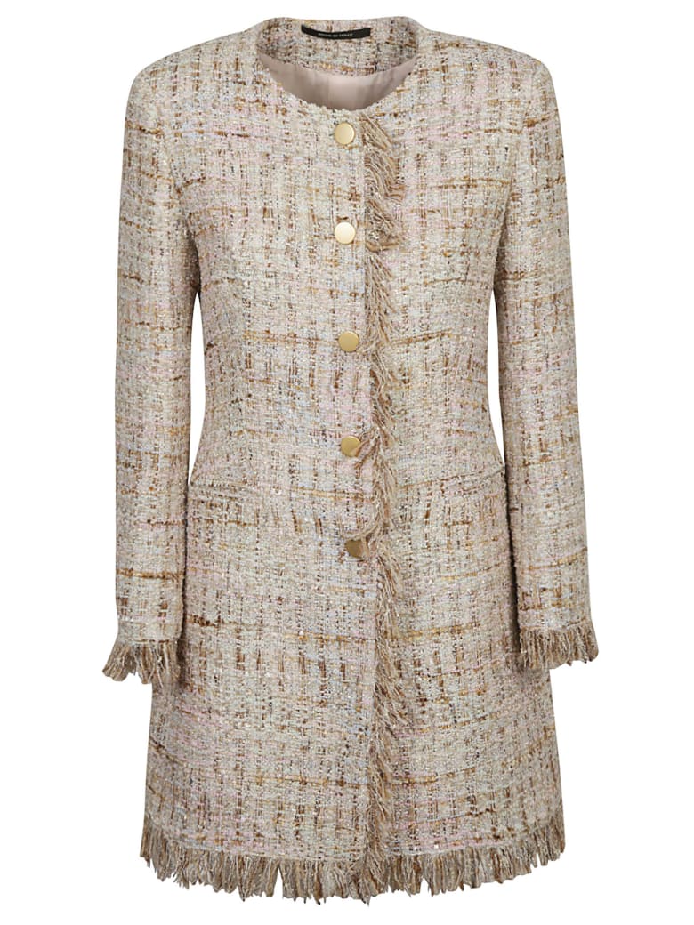 Tagliatore Classic Tweed Coat - Beige