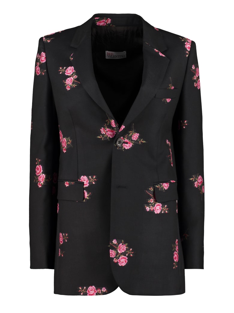 RED Valentino Wool Single-breasted Blazer - black