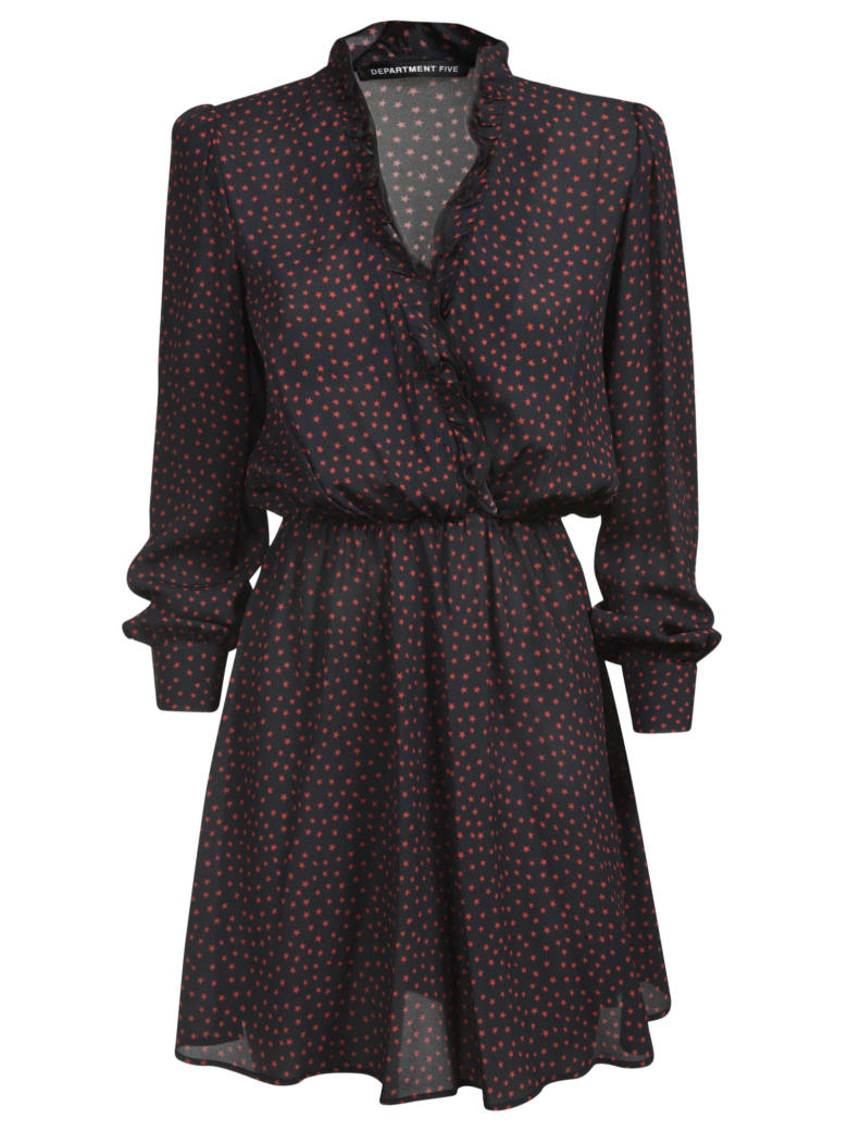 Department 5 Ruffled Mid-Length Dress - Black