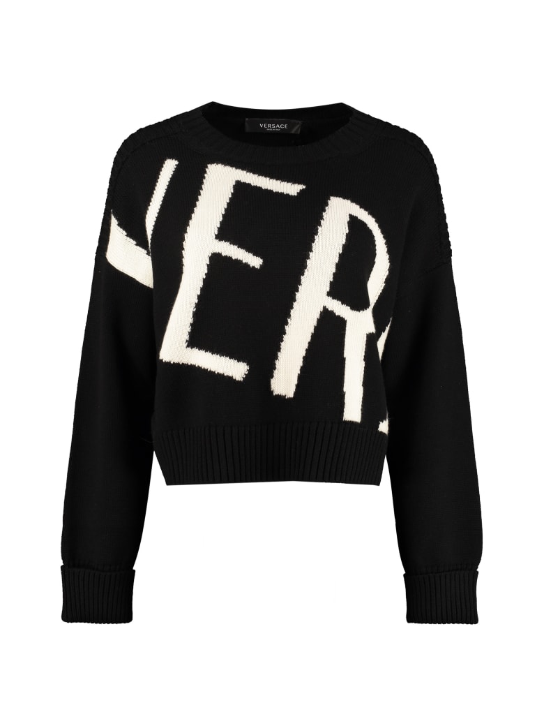 Versace Crew-neck Wool Sweater - black