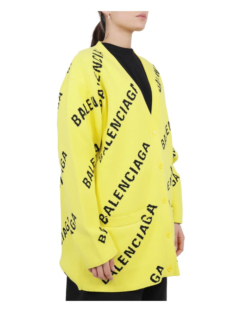 Balenciaga Yellow Logo Cardigan | italist, ALWAYS LIKE A SALE