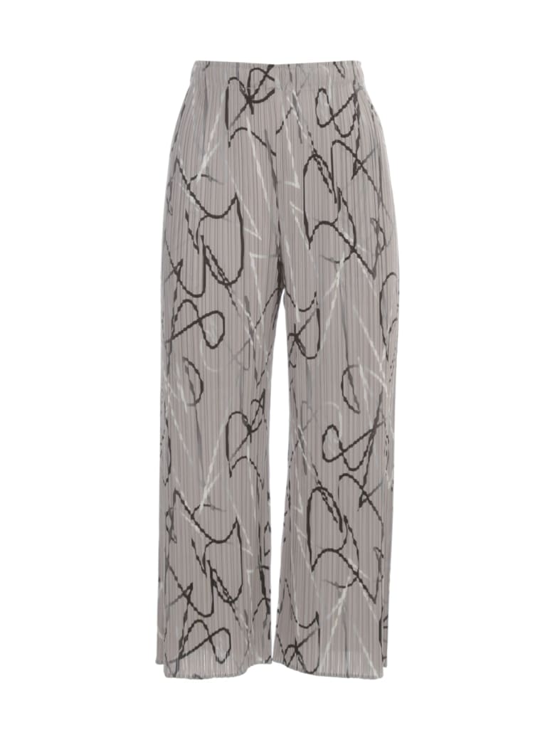 Pleats Please Issey Miyake Wide Cropped Pants - BROWN