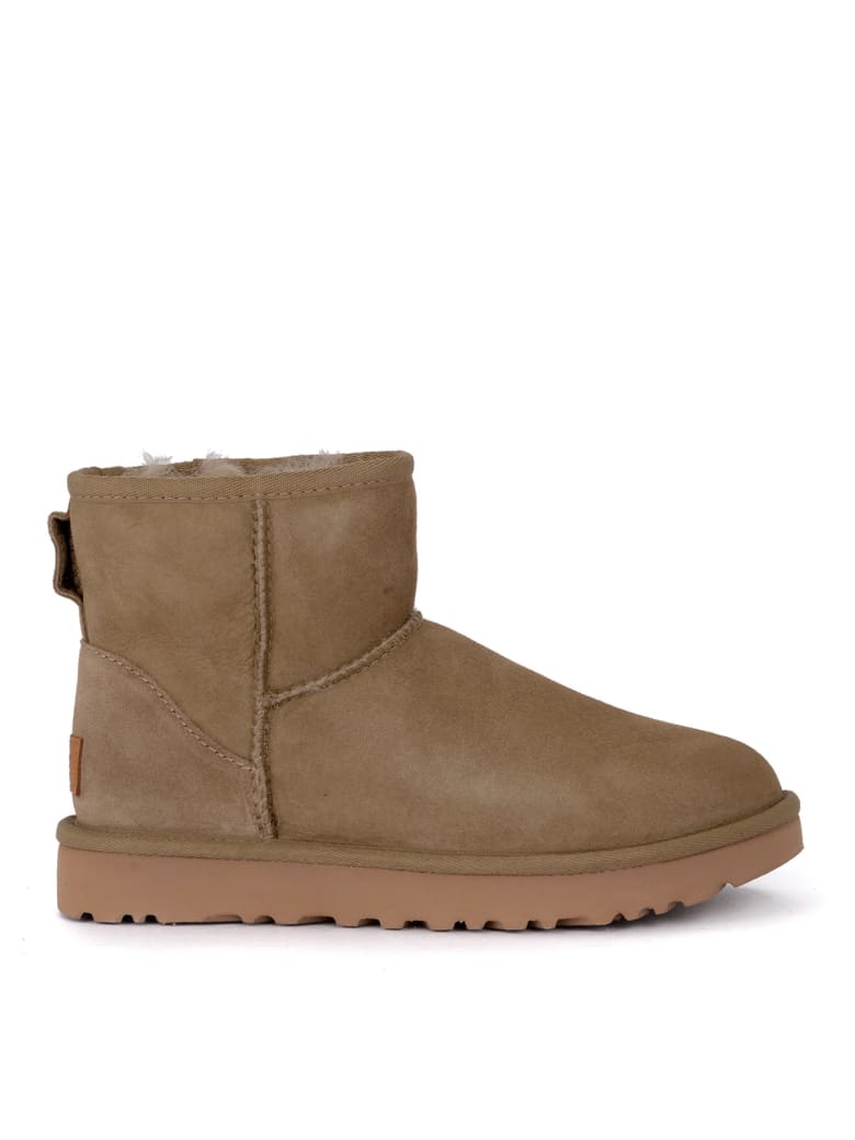 Antelope Suede Sheepskin Ankle Boots 