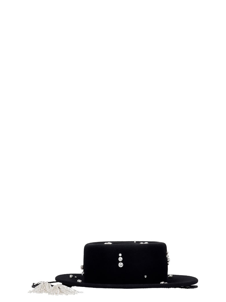 Ruslan Baginskiy Canotier Hats In Black Wool - black