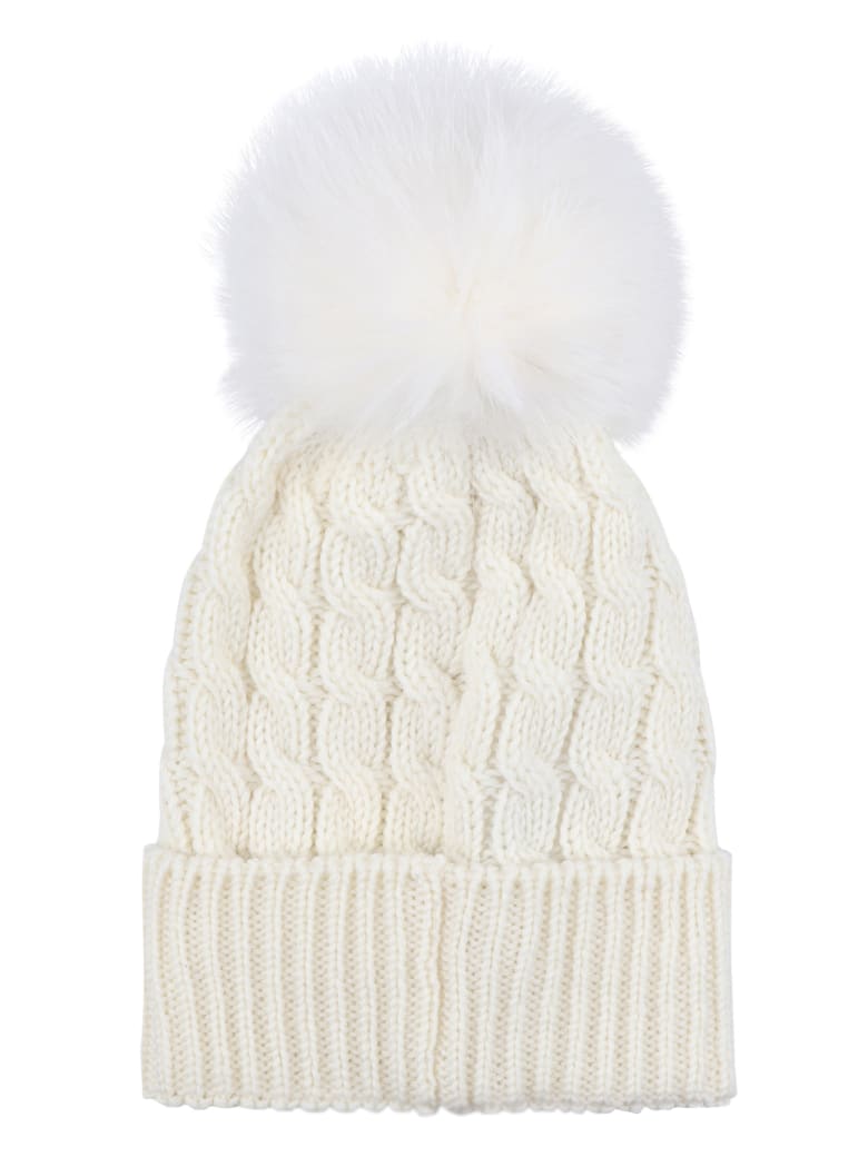 Moncler Grenoble Moncler Grenoble Knitted Wool Hat With Fox Fur Pom-pom ...