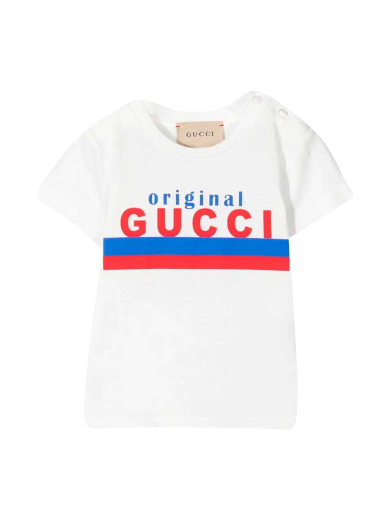 Gucci White Baby T-shirt With Print - Bianco