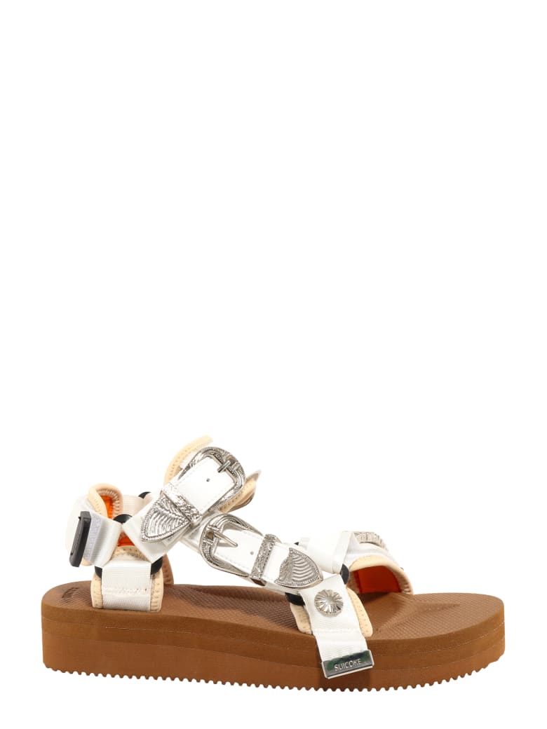 SUICOKE Buckle-embellished Flatform Sandals - Brown