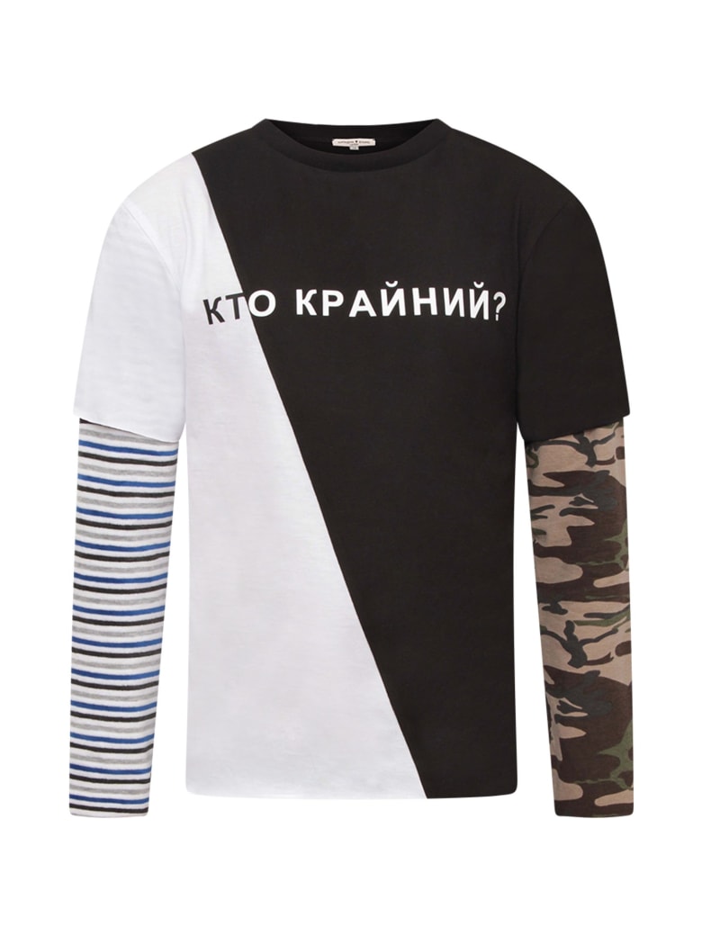 Natasha Zinko White And Black T-shirt For Boy - Multicolor