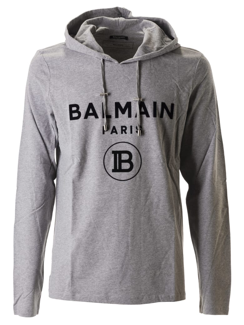 balmain logo print hoodie