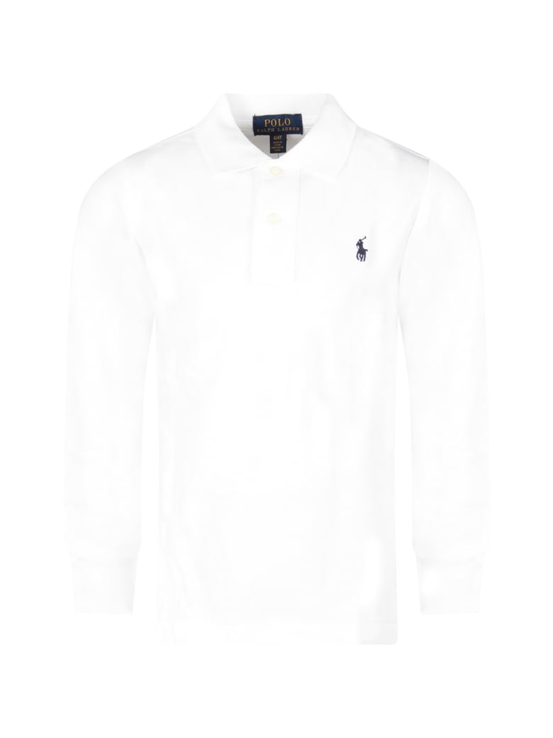 white polo shirt with black horse