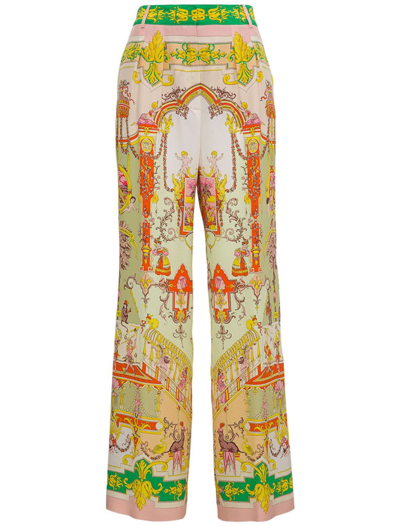Etro Silk Trousers With Multicolor Print - Multicolor
