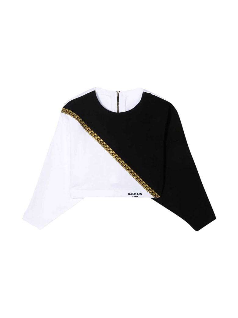 Balmain Two-tone Sweatshirt - Bianco