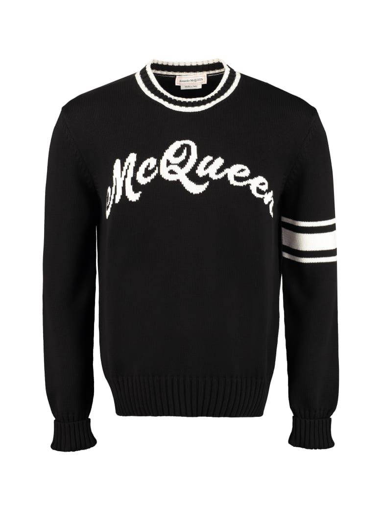 Alexander McQueen Cotton Crew-neck Sweater - black