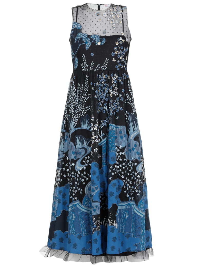 RED Valentino Toile De Jouy Dress - BLUE