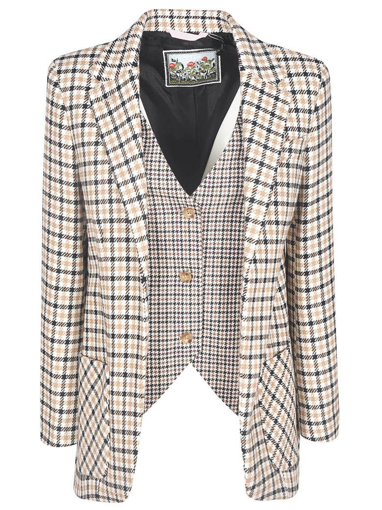 Vivetta Check Blazer - White/Black