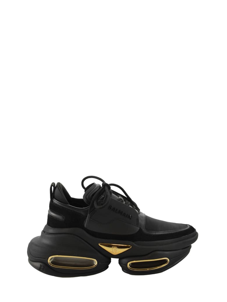 Balmain Bbold Sneakers In Suede And Leather | italist