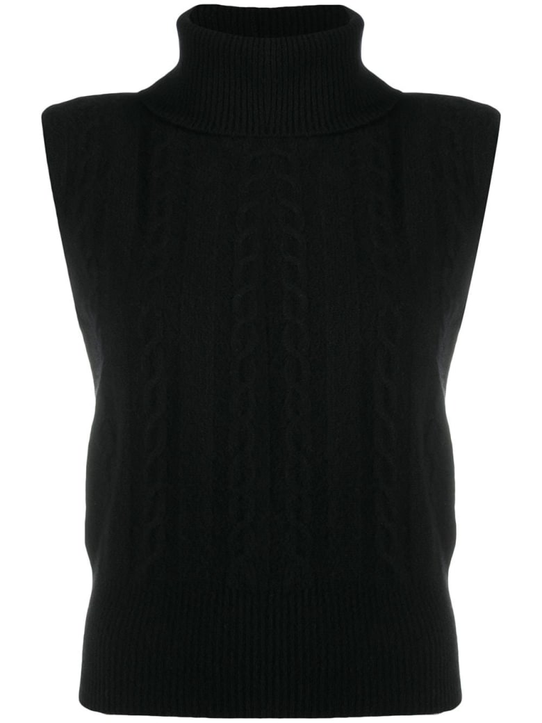 Federica Tosi Cable Knitted Sleeveless Jumper - Black