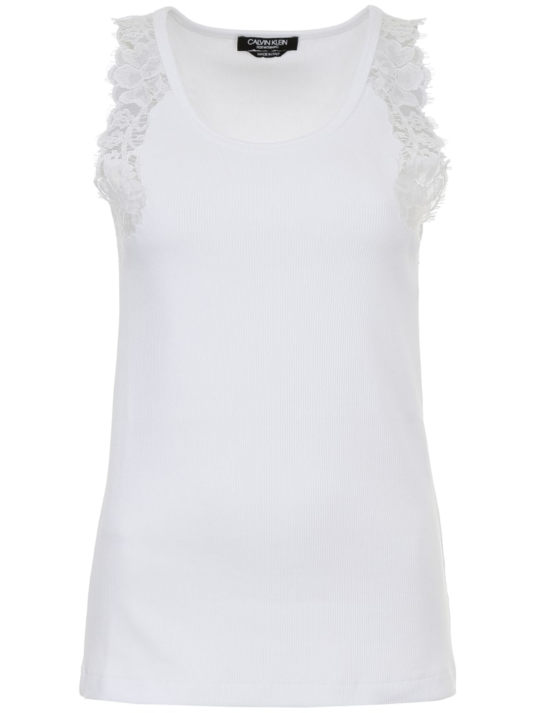 Calvin Klein Calvin Klein Top With Lace - BIANCO OTTICO (White ...