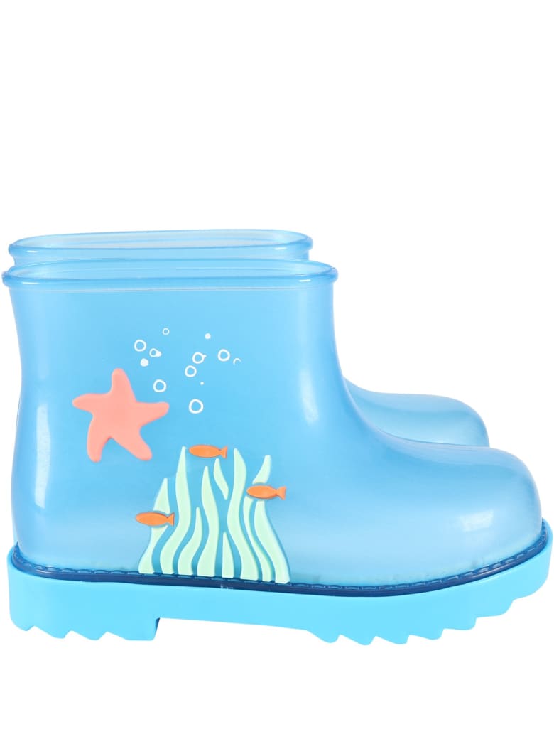 Melissa Light Blue Boots For Kids With Starfish - Transparent