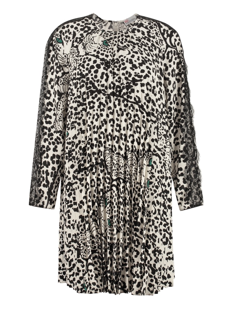 RED Valentino Printed Pleated Dress - Multicolor