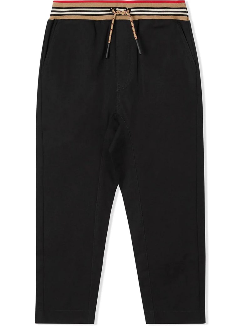 Burberry Black Cotton Trackpants - Nero