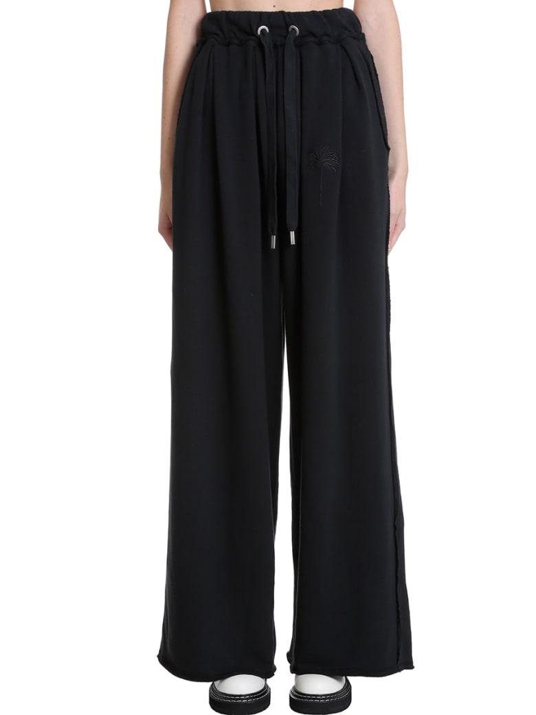 Palm Angels Pants In Black Cotton - black