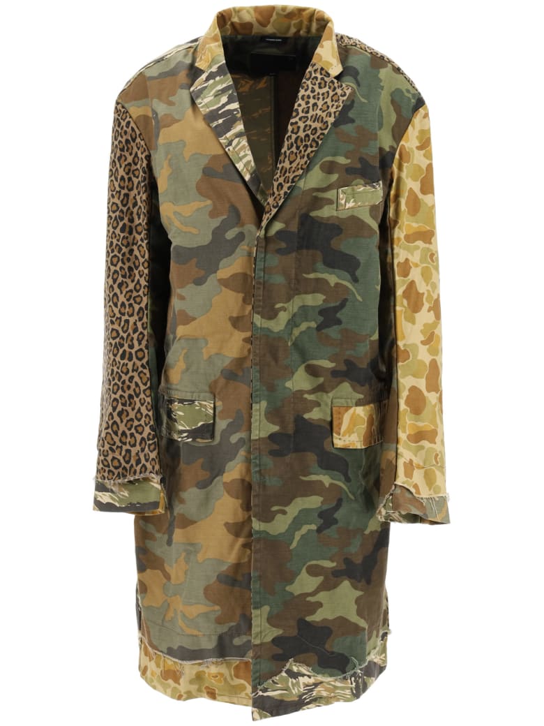 R13 Shredded Camouflage Coat - MULTI CAMO (Green)