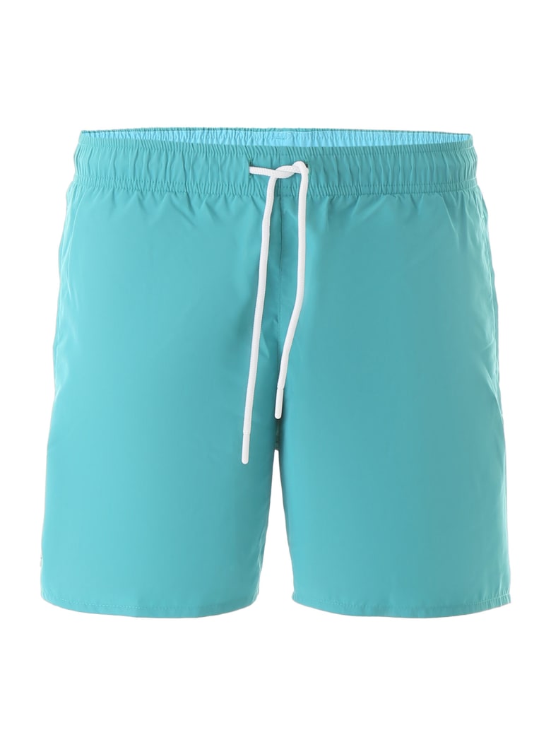 lacoste logo swim shorts