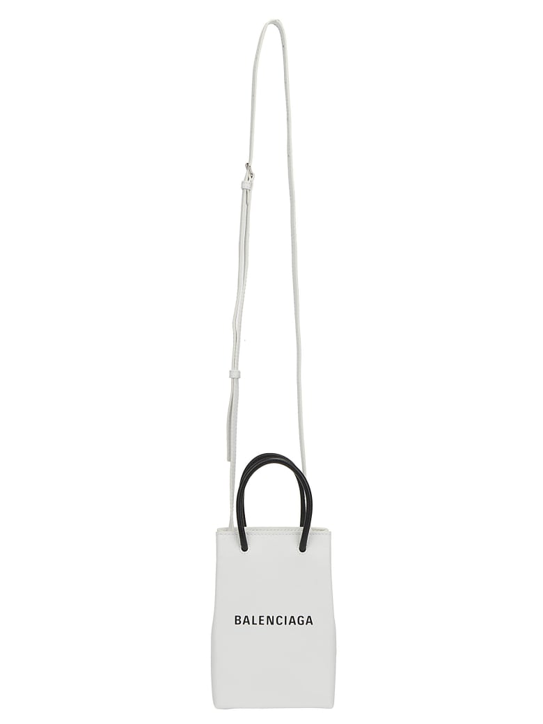 Balenciaga Shopping Phone Holder Bag - Bianco