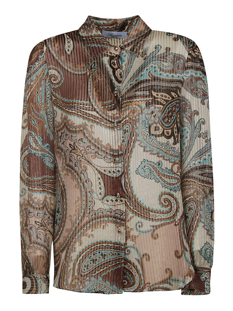 Blumarine Paisley Print Pleated Shirt - Cipria