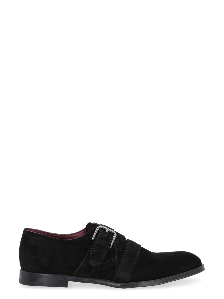 Dolce & Gabbana Suede Monk-strap Shoes - black