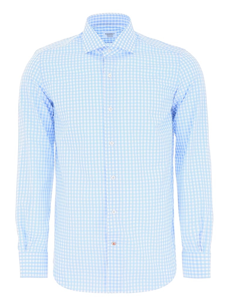 Mazzarelli Check Shirt - QUADRO BIANCO CELESTE (Light blue)