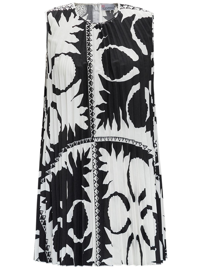 RED Valentino Maxi Top With Optical Print - Black