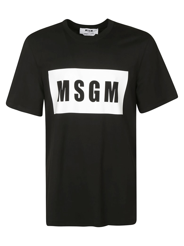 MSGM Chest Logo Print T-shirt - Black